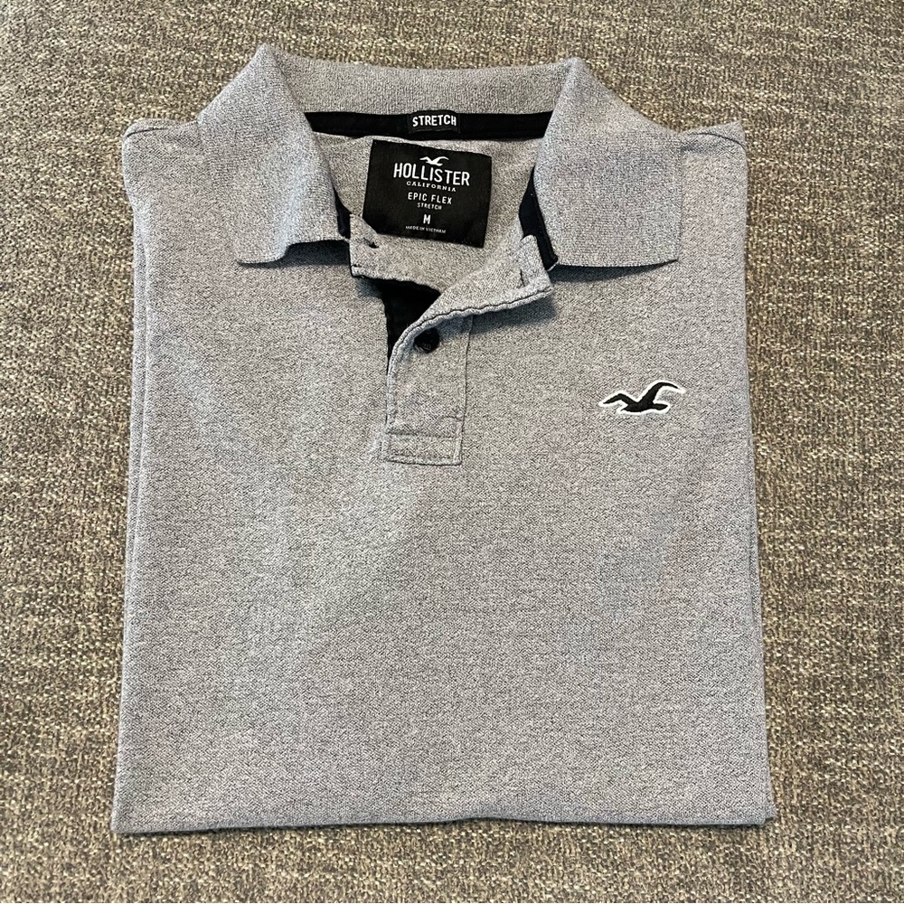 Hollister Men's Polo in Heather Gray